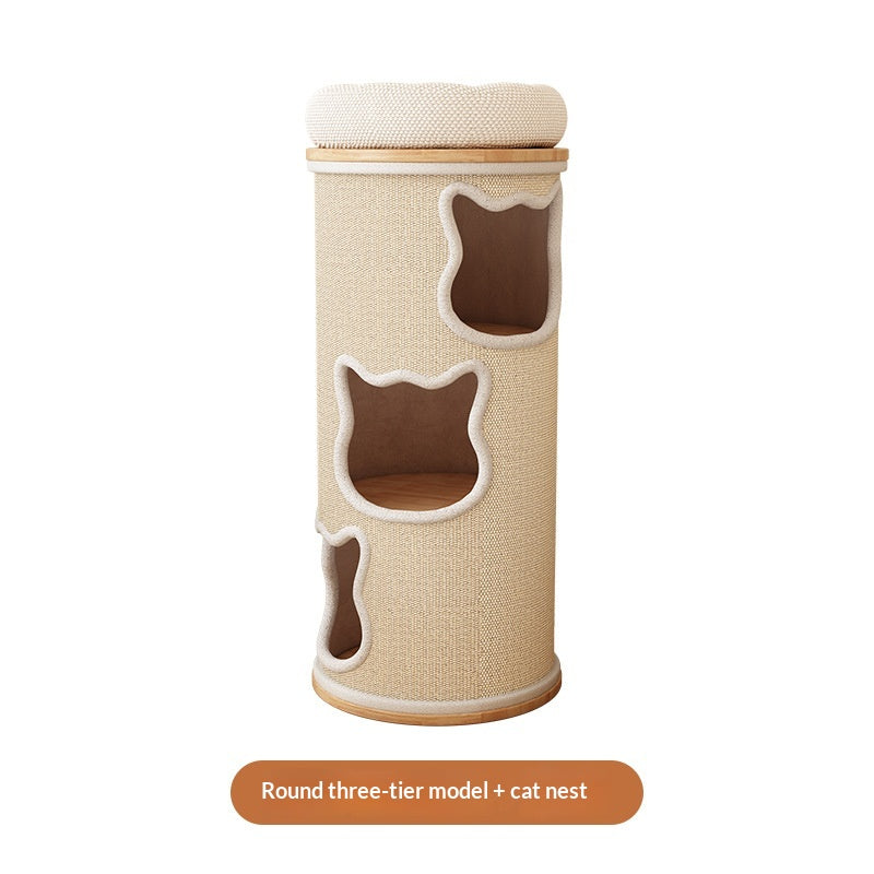 PawPulse cat tree year-round material comfortable in summer warm in winter
