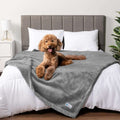 PawPulse Waterproof Pet Blanket reversible Sherpa fleece pee-proof couch and bed protector