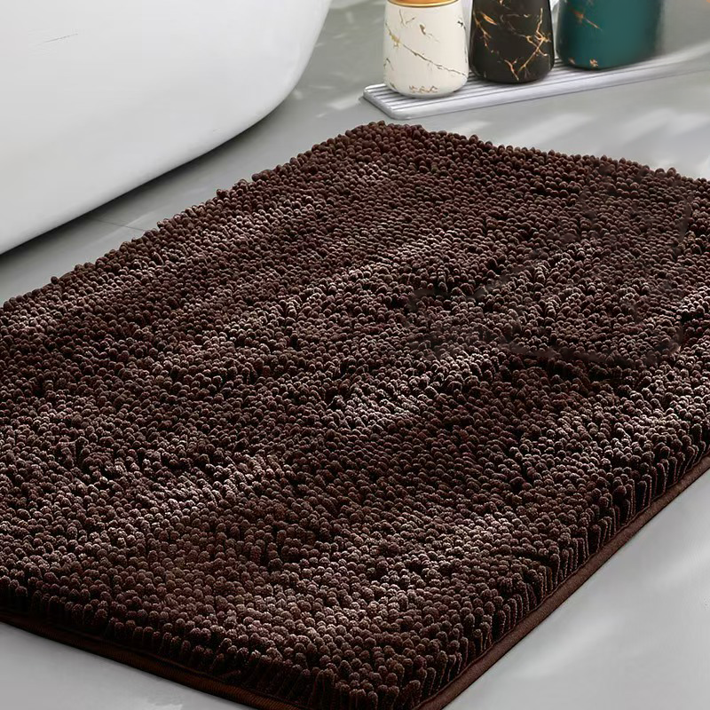 PawPulse chenille door mat non-slip rubber backing stays put on hardwood and tile floors