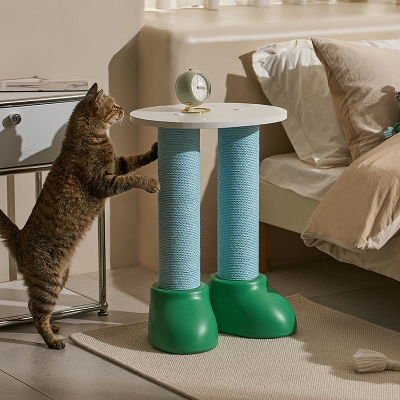 PawPulse Mochi Cat Scratcher and Scratching Post Combo Jigglypuff Boots green colourway
