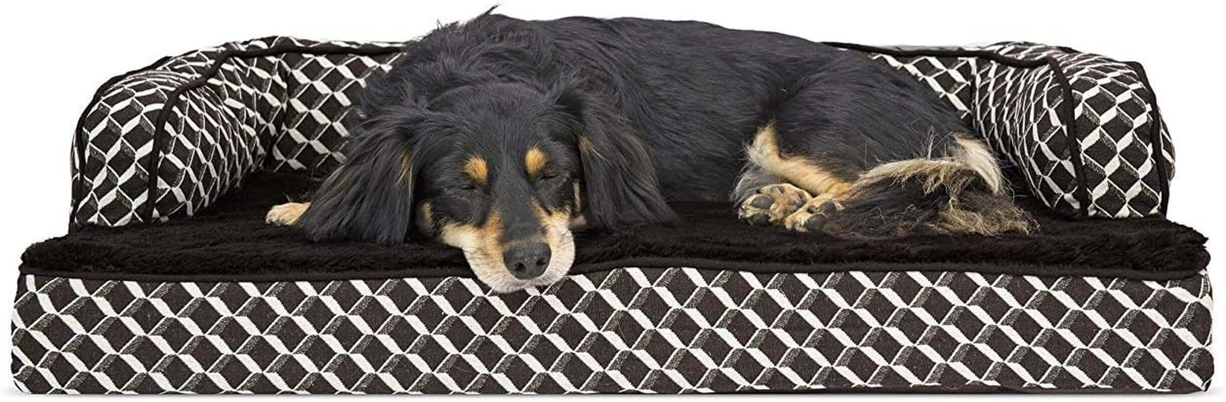 PawPulse Orthopedic Dog Sofa Bed memory foam bolster bed for senior dogs and large breeds