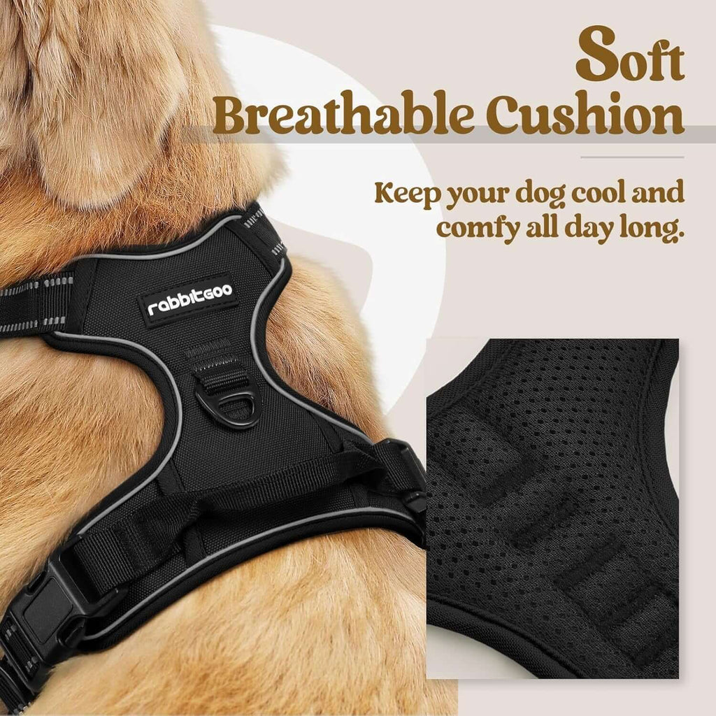 PawPulse no-pull harness sizes XS to XL fits Frenchies pugs Labradors and Goldens
