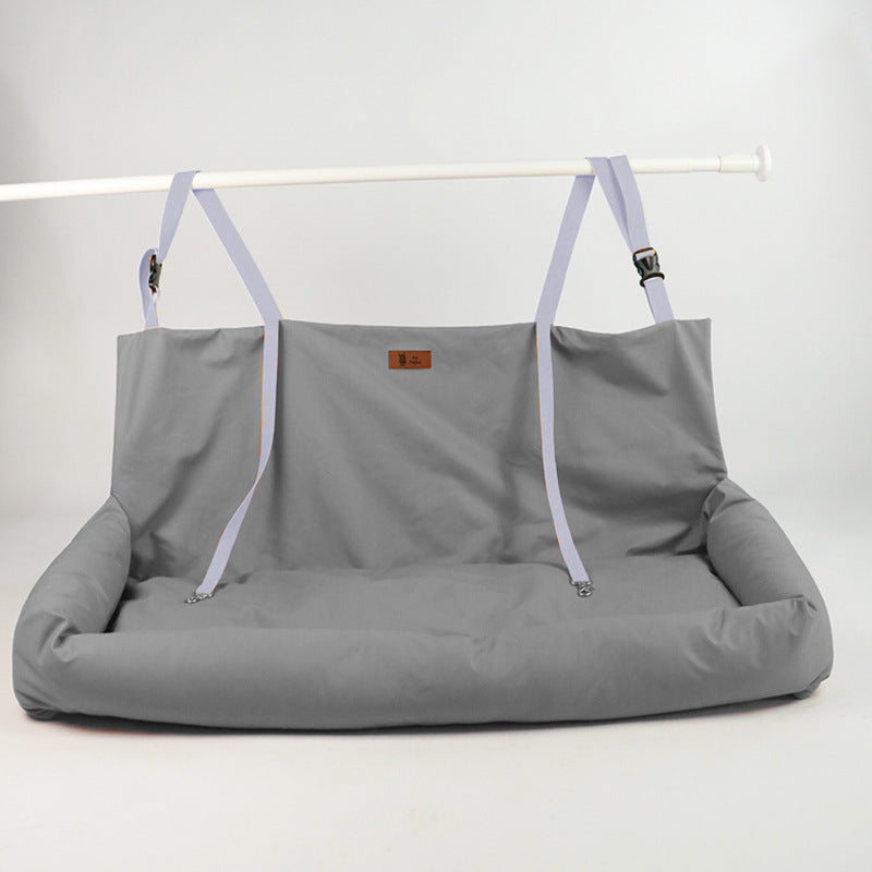 PawPulse Dual-Seat Car Dog Bed waterproof back seat cover with bolstered edges for safe travel