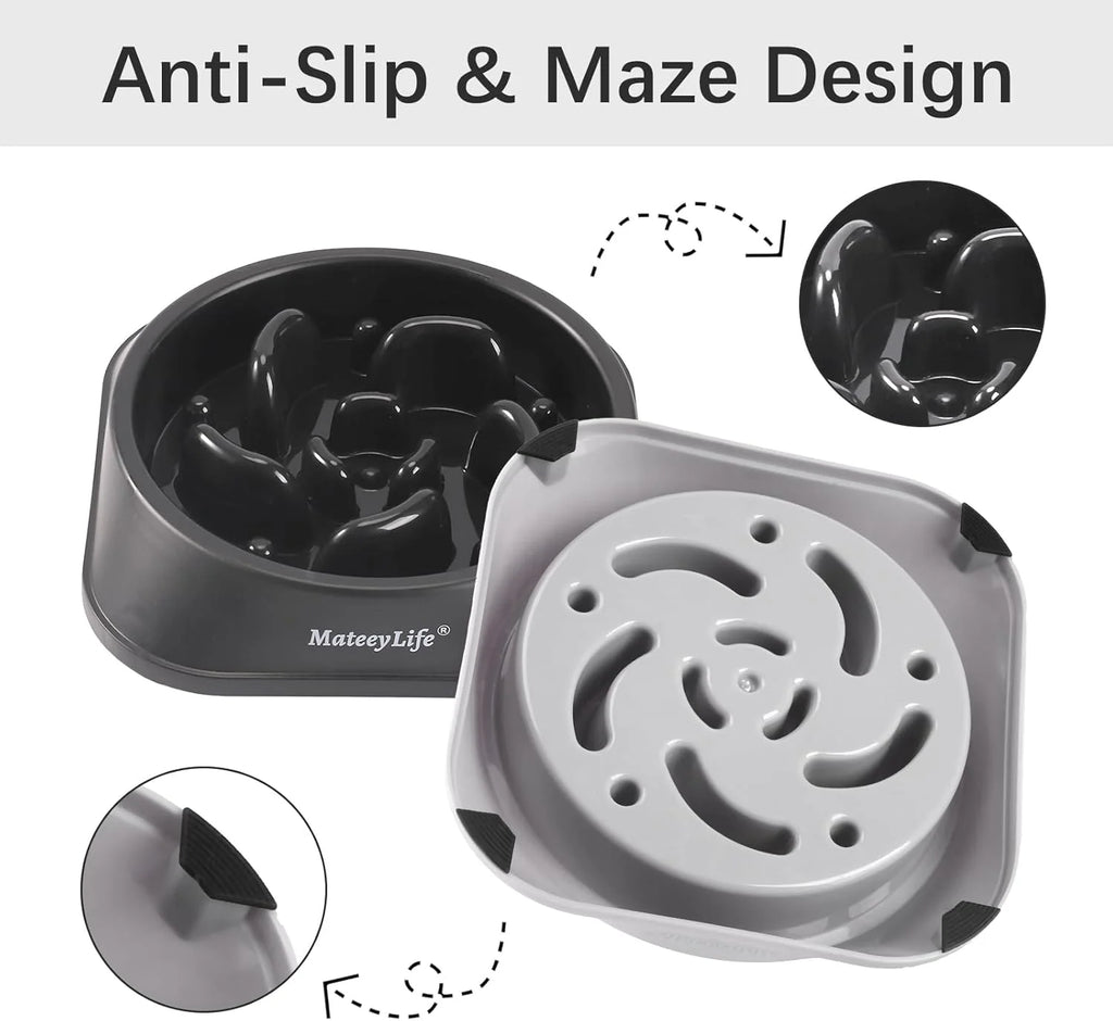 PawPulse slow feeder bowl non-slip silicone base stays put on any floor