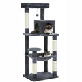 PawPulse Wooden Cat Climbing Frame with plus-sized hammock for cats up to 20 lbs apartment-friendly