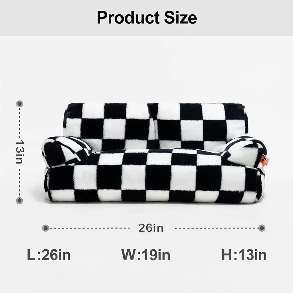 PawPulse plush pet sofa bed large size for medium dogs plump cotton fill cosy raised edge