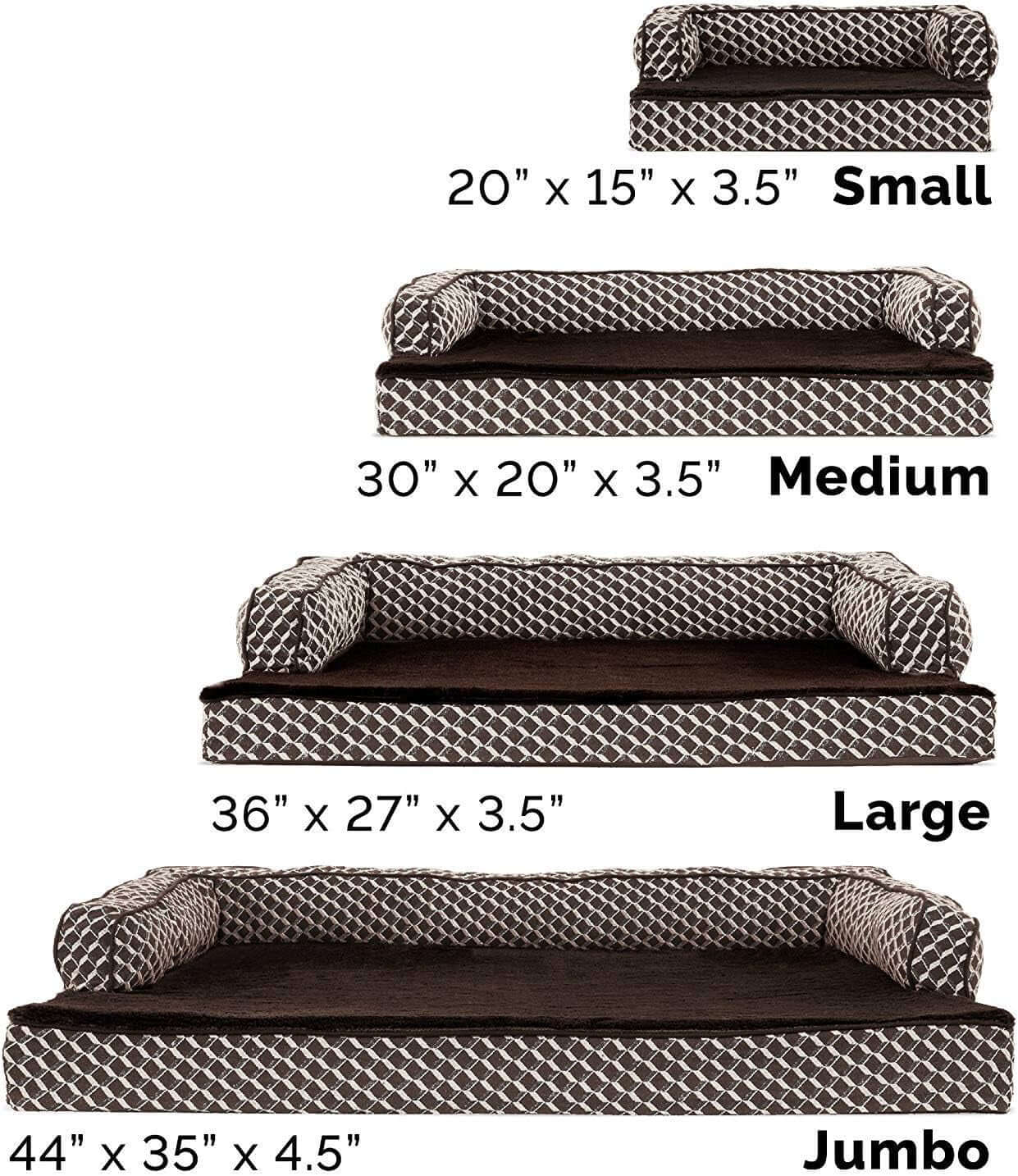 PawPulse orthopedic pet bed diamond brown plush woven decor blends into any home