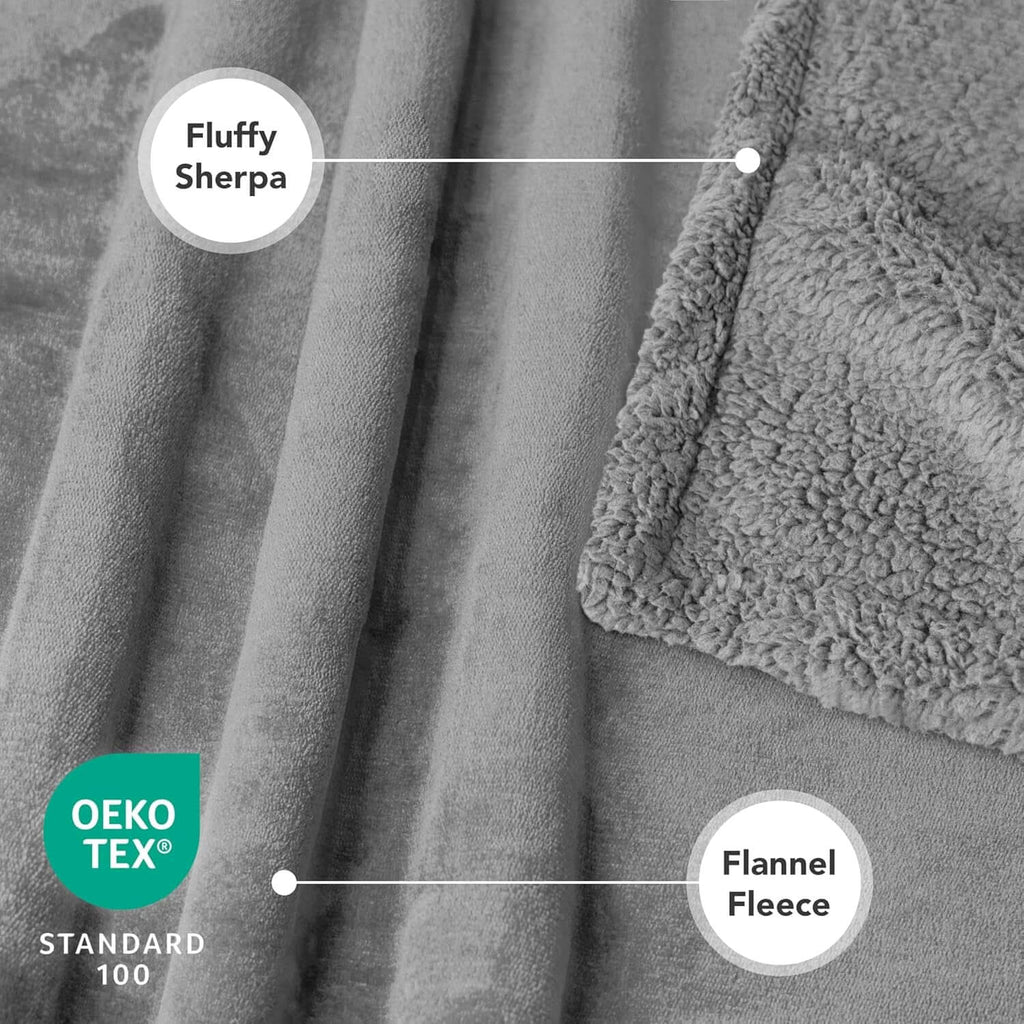 PawPulse pet blanket reversible design soft Sherpa fleece on one side mesh on the other